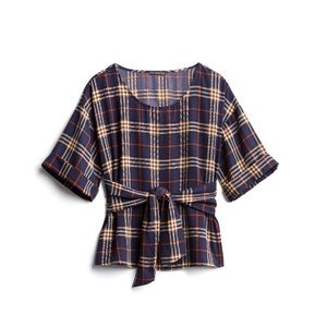 West Kei Plaid tie front blouse (stitch Fix)
